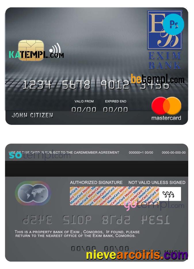 Comoros Exim bank mastercard credit card